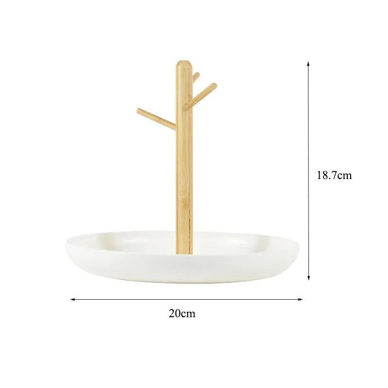 Rangement Clé - BranchRoundTray™ - Blanc - Mon Cocon Maison