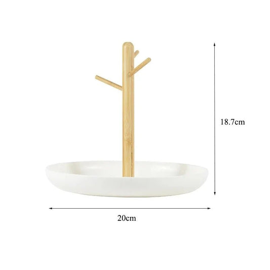 Rangement Clé - BranchRoundTray™ - Blanc - Mon Cocon Maison