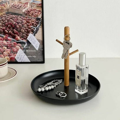 Rangement Clé - BranchRoundTray™ - Noir - Mon Cocon Maison