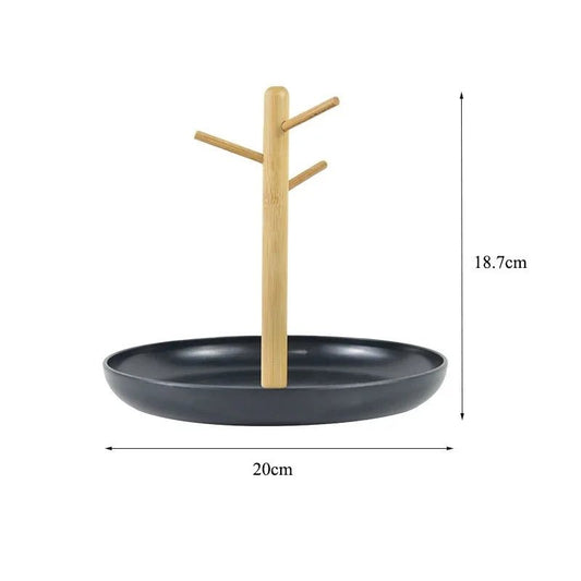 Rangement Clé - BranchRoundTray™ - Noir - Mon Cocon Maison