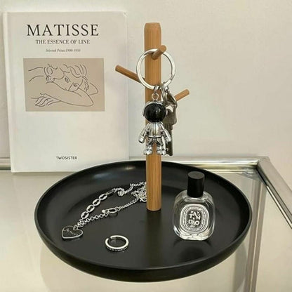 Rangement Clé - BranchRoundTray™ - Noir - Mon Cocon Maison